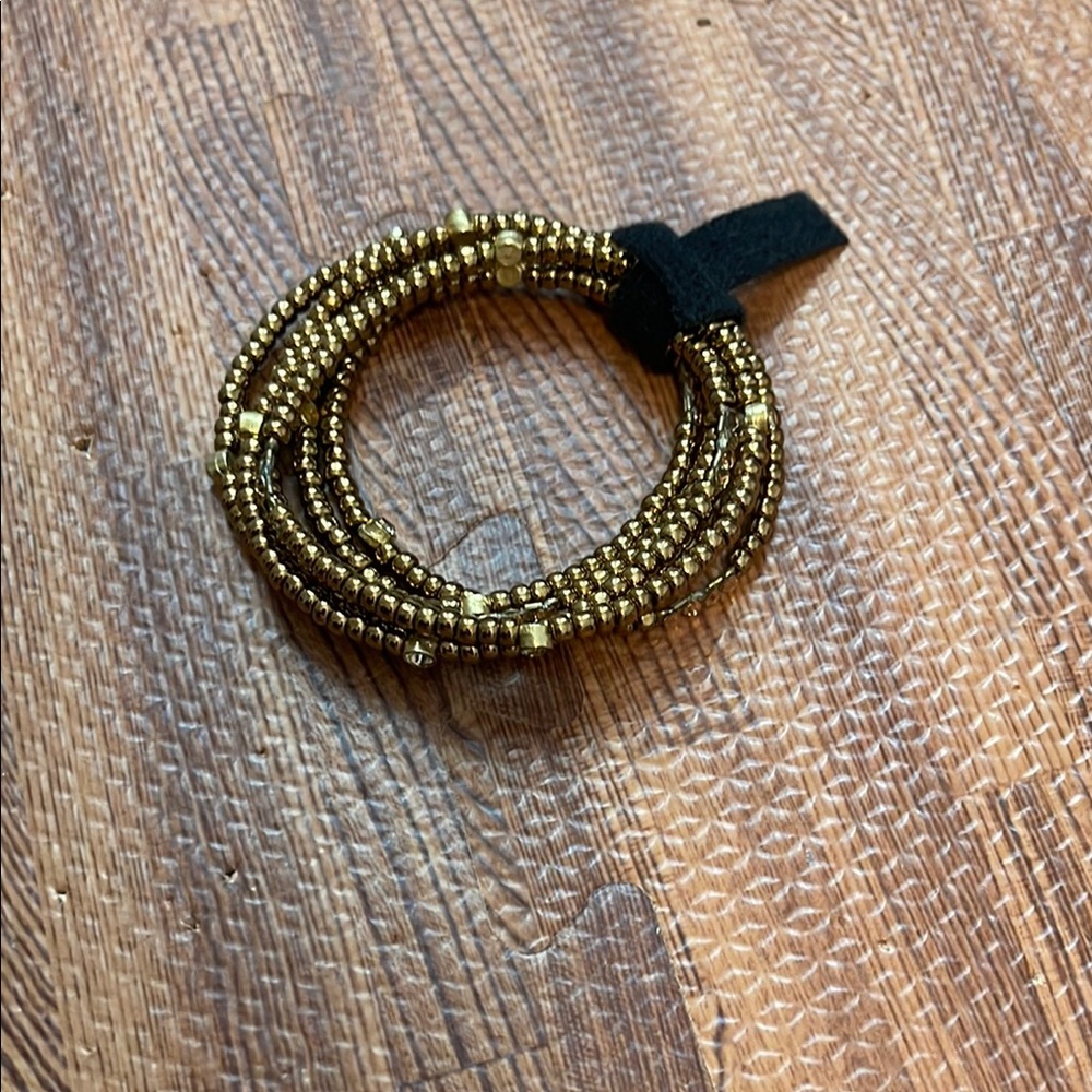 Gold Beaded Wrap Bracelet
